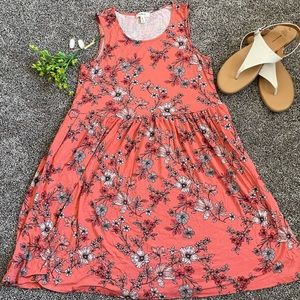 Como Blu | Orange Floral Babydoll Dress